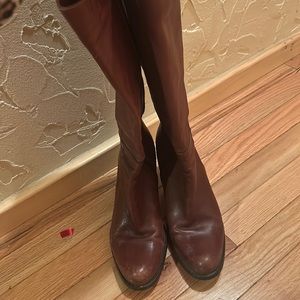 Sundance Italian made brown heeled zipper boots